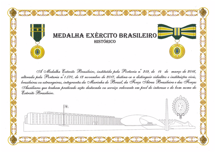 Imagem Histórico Medalha Exército Brasileiro